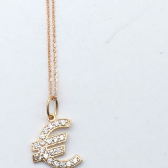 14k rose gold plated Euro pendant & chain. - Picture 7 of 8